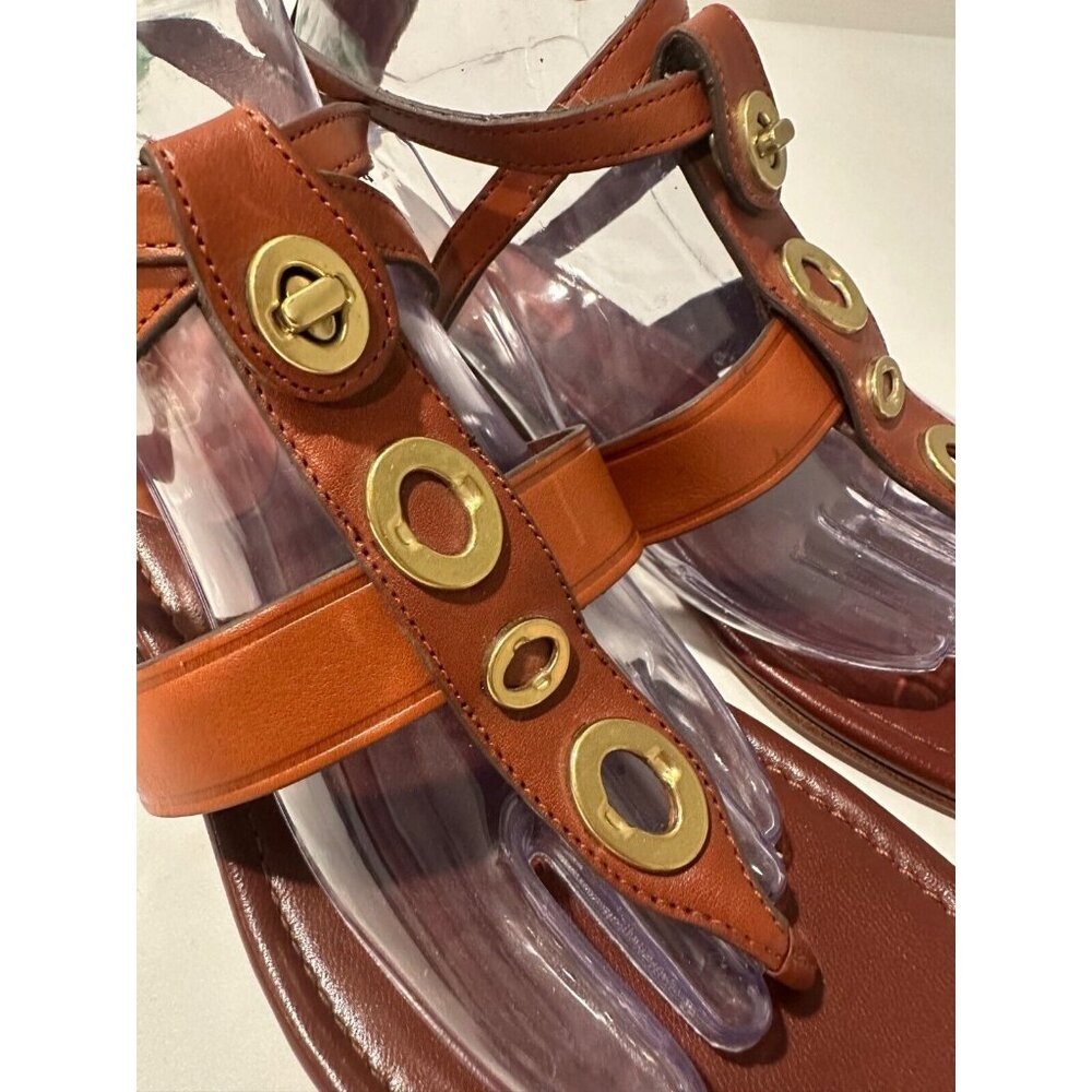 Coach Tan Sandals with Gold Details - Picture 6 of 7